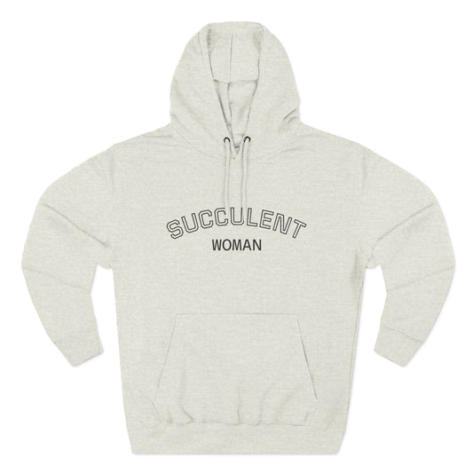 Fleece Hoodie: Succulent University Design, Botanical Plant Lover Gift, Cactus Lover Sweatshirt