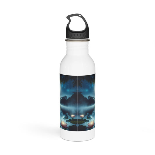 Serene Moonlight Stainless Steel Water Bottle - Reusable Hydration Flask, Insulated Metal Drinkware for Yoga Enthusiasts,
