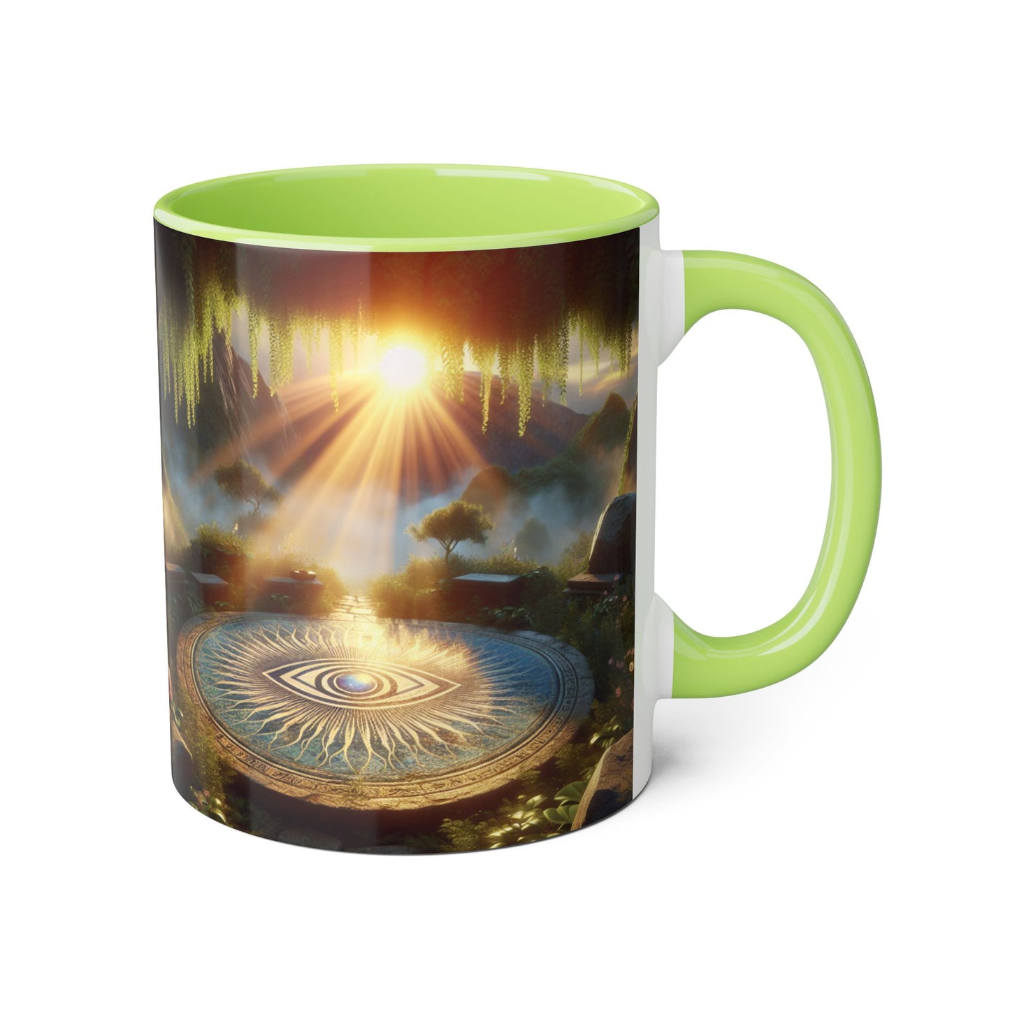 Mystical Eye Accent Mug - 11oz Coffee Cup for Mindfulness and Inspiration