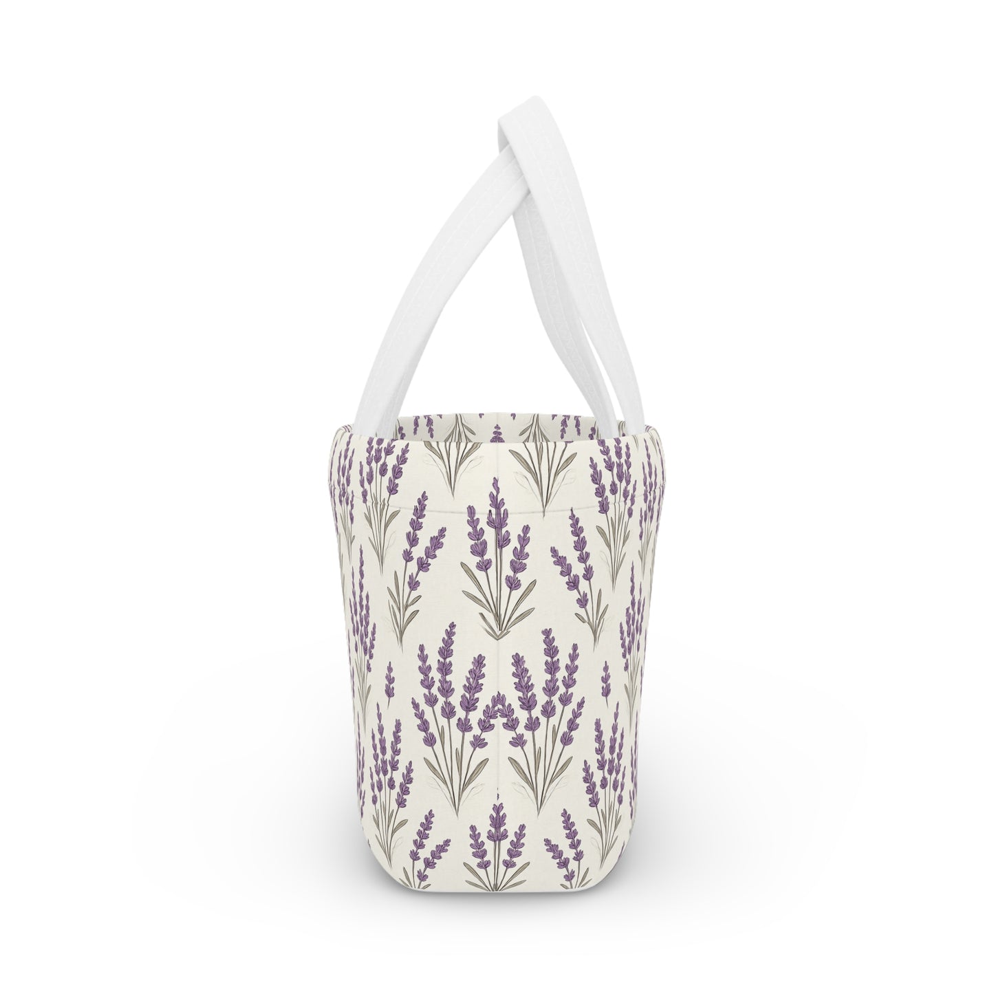 Lunch Bag: Lavender Floral Design, Insulated Tote for Work and School, Reusable Lunch Sack