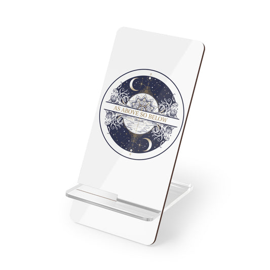 Astrology Moon Phone Stand — "As Above So Below" Mobile Display Stand