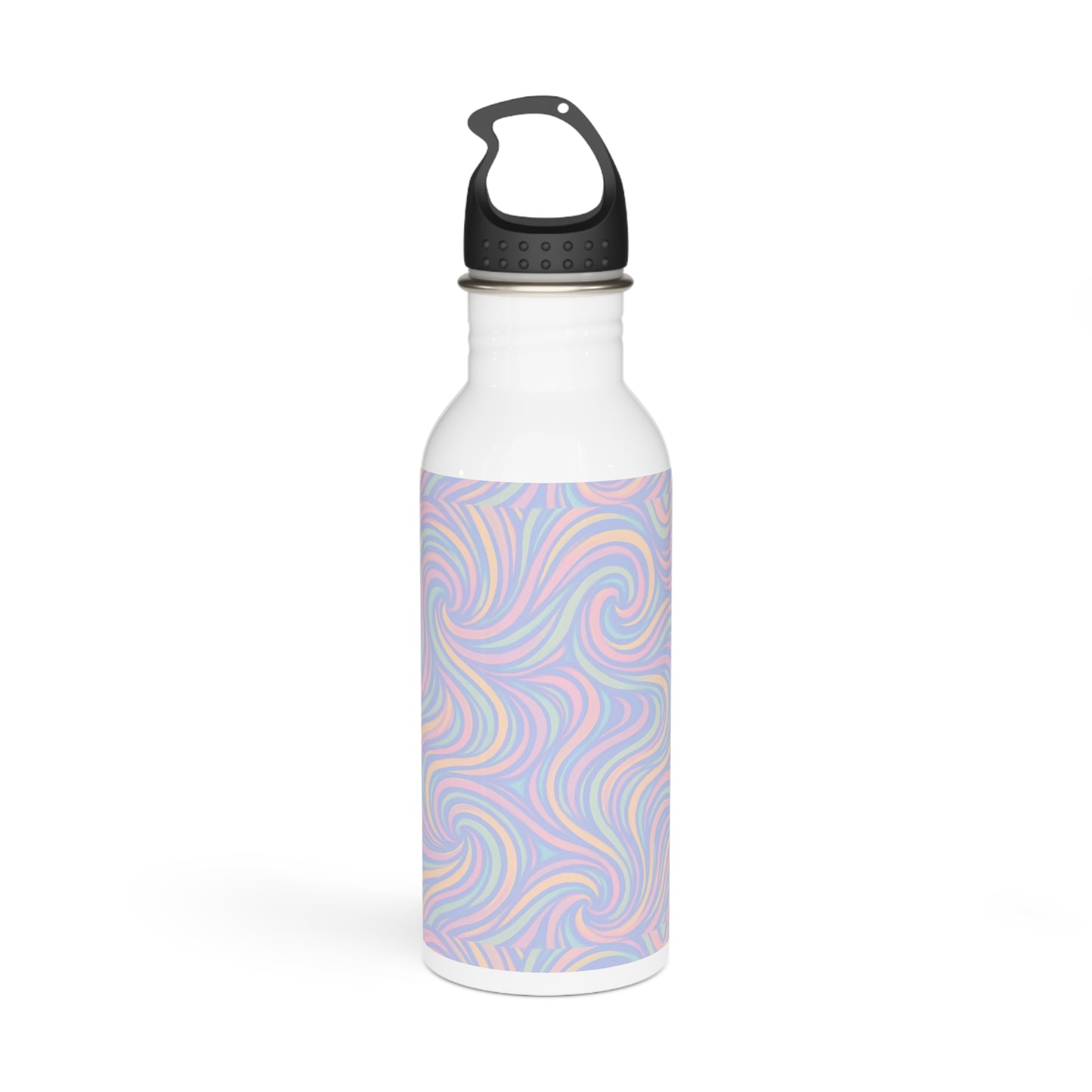 Pastel Swirl Stainless Steel Water Bottle - Reusable Flask, Colorful Travel Tumbler, Insulated Thermos, BPA Free Gym Bottle,