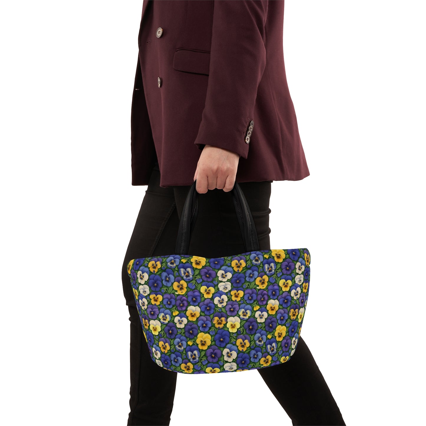 Lunch Bag with Pansy Pattern