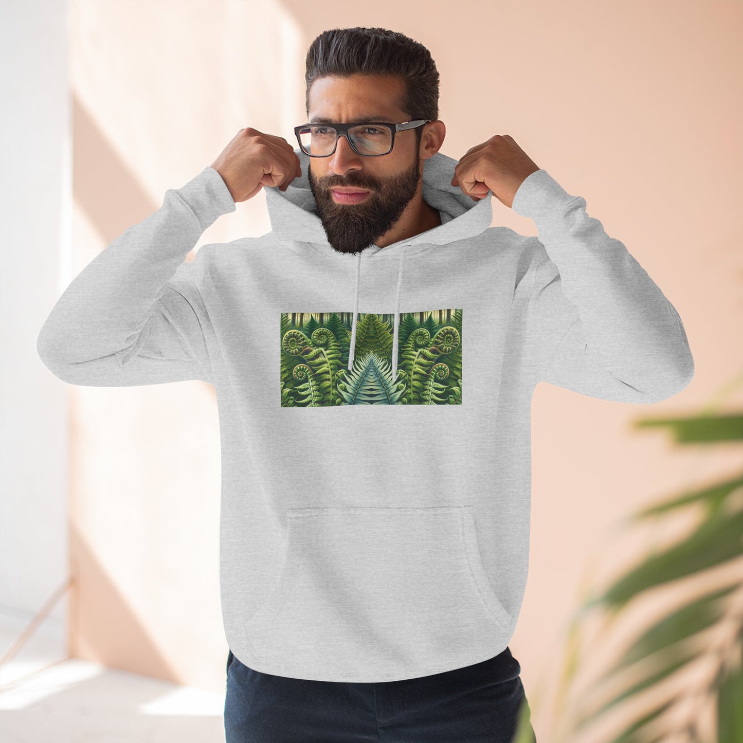 Nature-Inspired Three-Panel Fleece Hoodie for Outdoor Enthusiasts