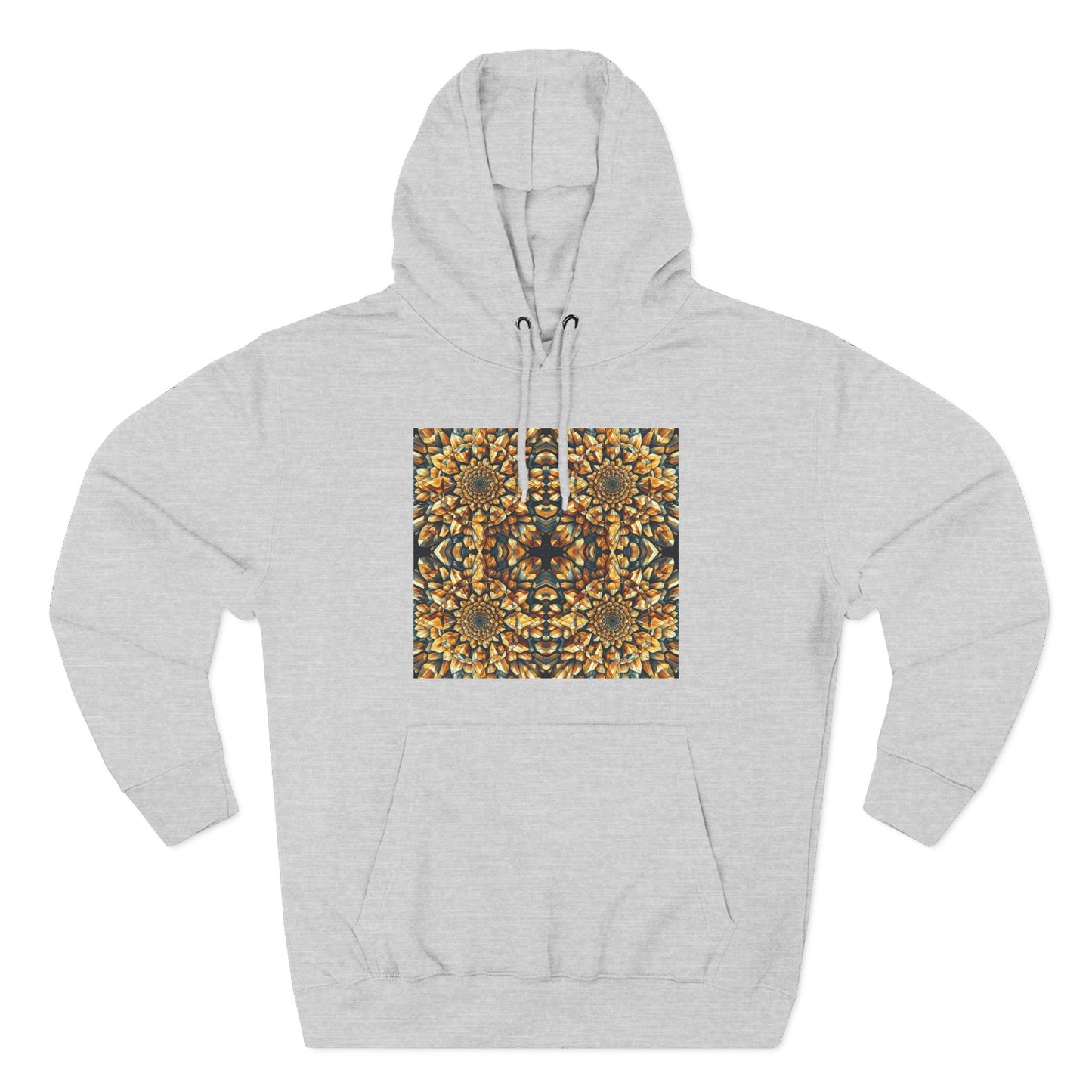 Fleece Hoodie - Citrine Geometric Design