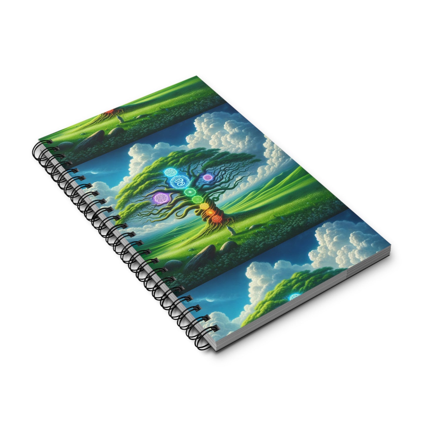 Chakra Tree Spiral Journal, Tree of Life Notebook, Meditation Diary, Spiritual Writing Pad, Mindfulness Planner
