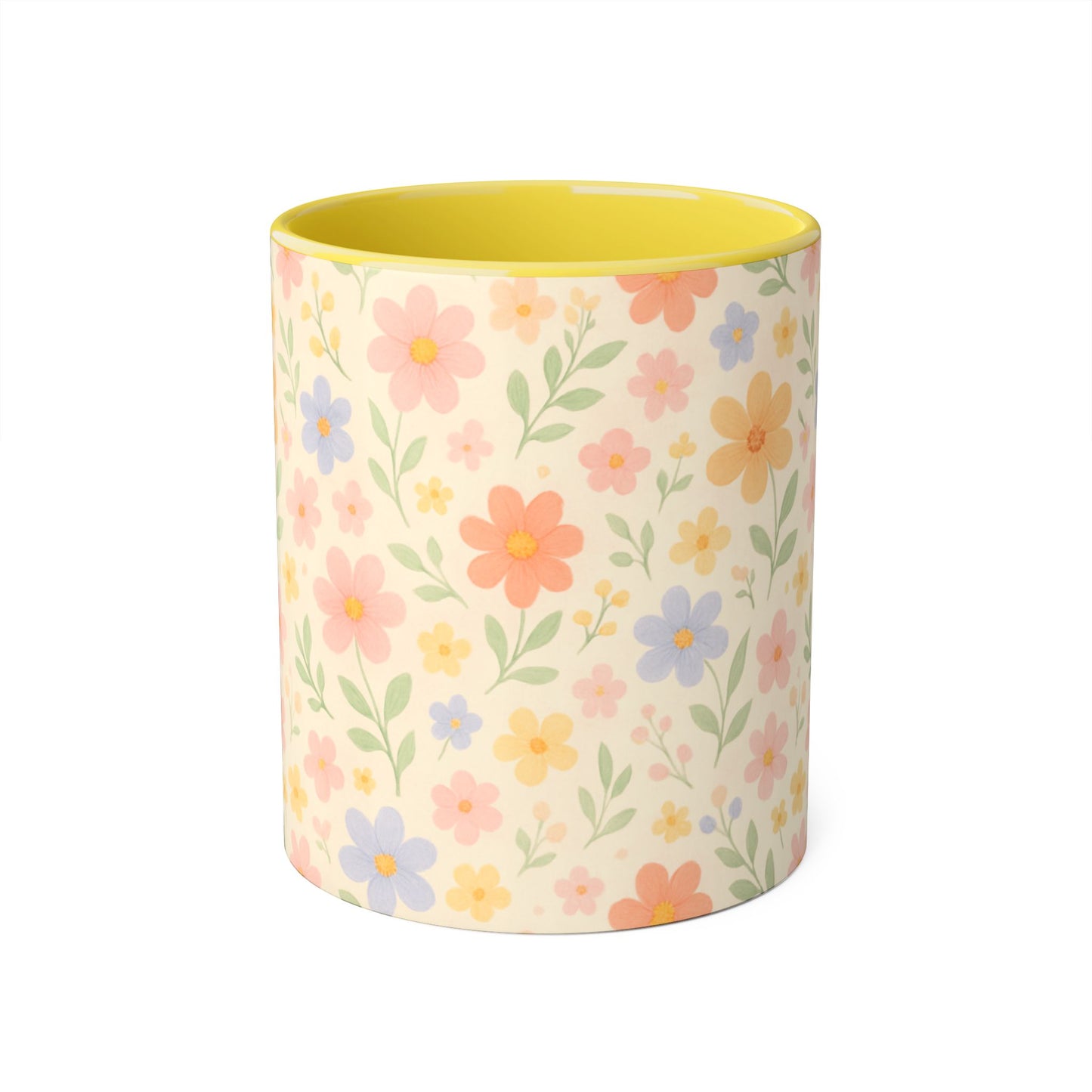 Dainty Floral Accent Mug, Elegant Flower Coffee Cup, Tea Mug, Floral Kitchen Decor, Gift for Her, Botanical Mug