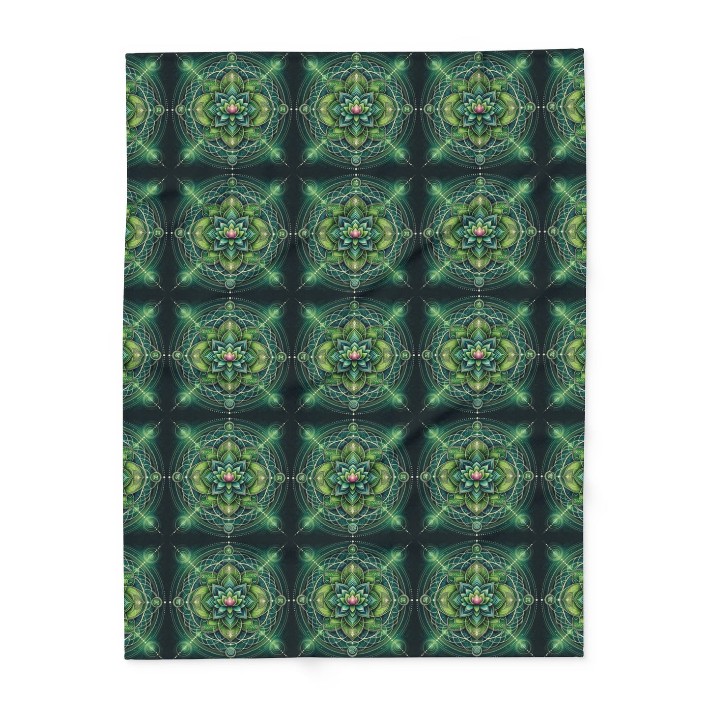 Fleece Blanket with Heart Chakra Design