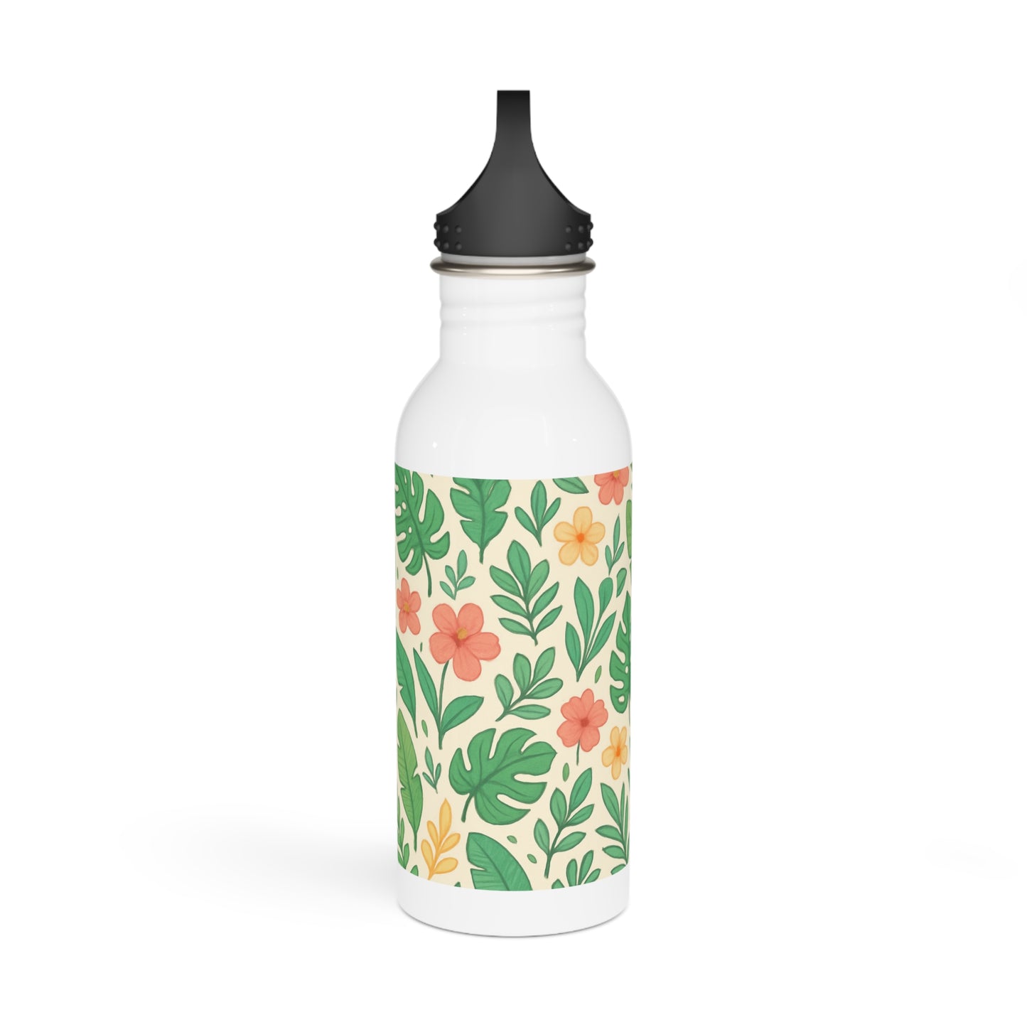 Tropical Floral Stainless Steel Water Bottle, Botanical Drinkware, Nature Lover Gift, Reusable Bottle, Summer Vibes Insulated
