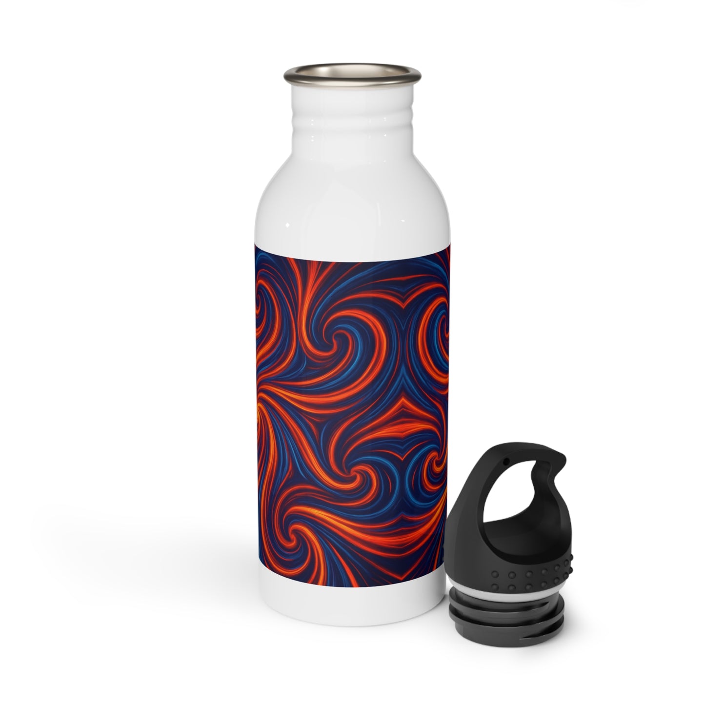 Swirl Stainless Steel Water Bottle, Colorful Drinkware, Reusable Hydration Flask, Abstract Design Thermo Water Bottle, BPA Free