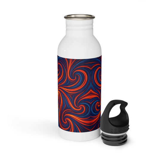 Swirl Stainless Steel Water Bottle, Colorful Drinkware, Reusable Hydration Flask, Abstract Design Thermo Water Bottle, BPA Free