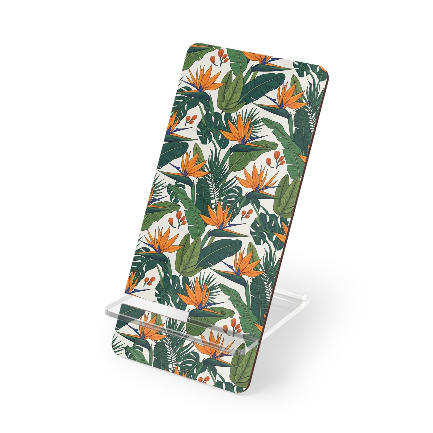 Tropical Bird of Paradise Phone Stand — Foldable Mobile Display Dock