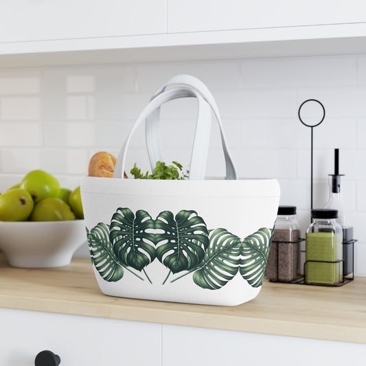Monstera Leaves Lunch Bag - Tropical Insulated Tote, Reusable Cooler, Botanical Carryall, Plant Lover Gift