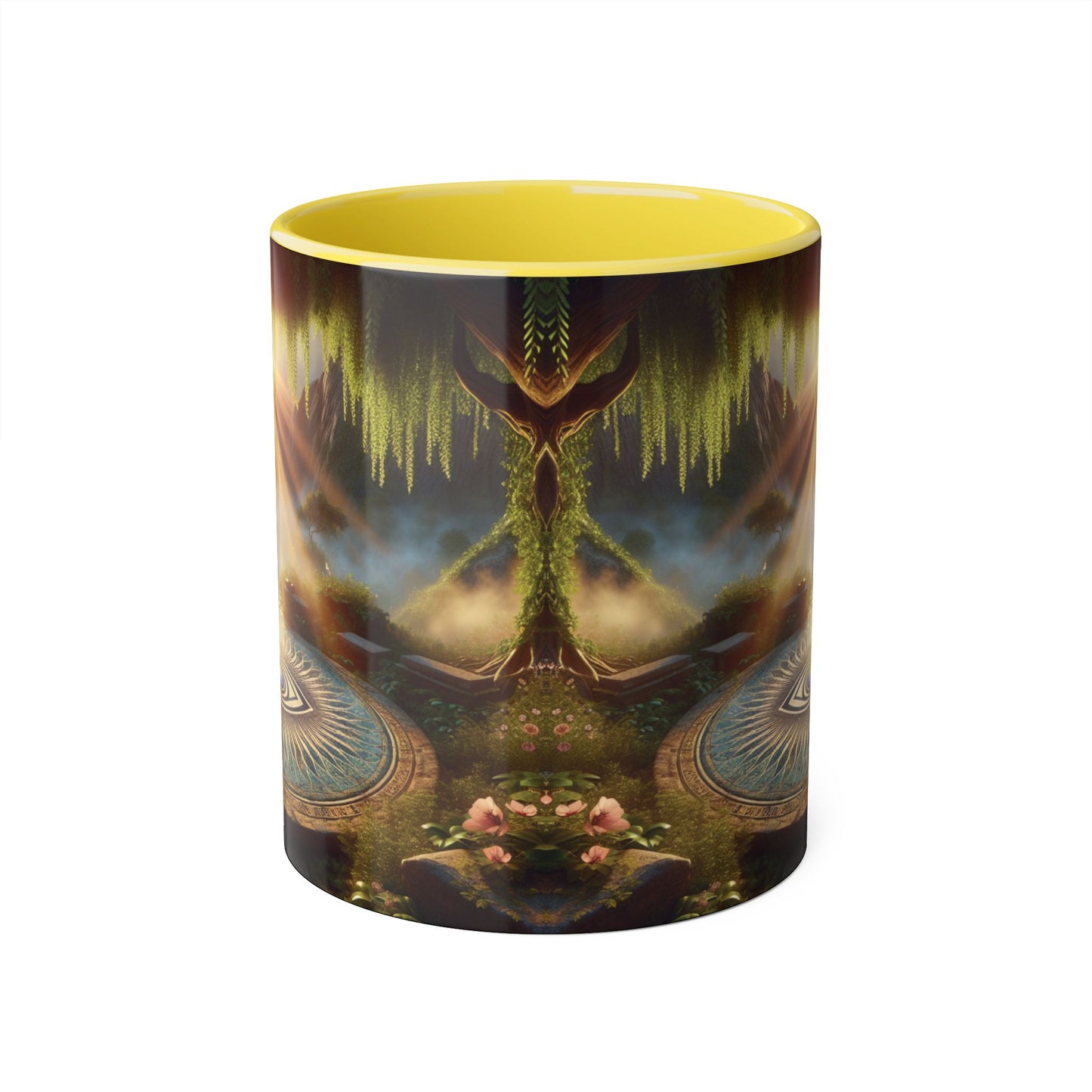 Mystical Eye Accent Mug - 11oz Coffee Cup for Mindfulness and Inspiration