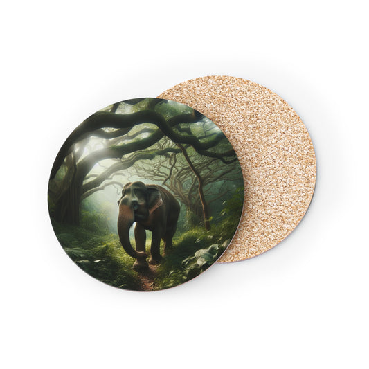 Elephant Coasters, Animal Lover Gift, Drink Mats, Safari Theme Decor, Wildlife Coaster, Gray Elephant Design