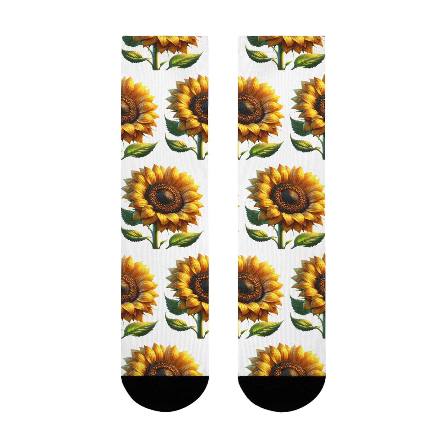 Sunflower Crew Socks, Floral Garden Footwear, Nature Lover Gift, Botanical Print Stockings, Plant Lover Apparel