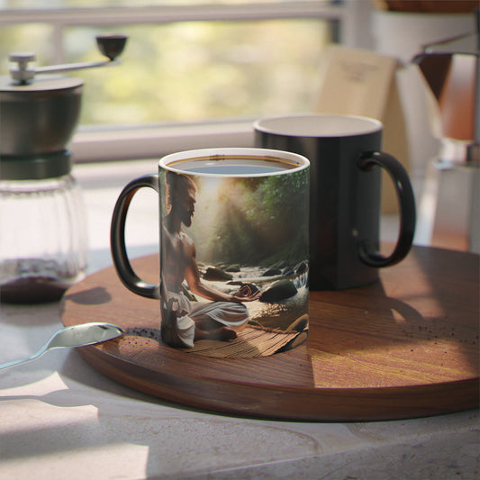 Magic Mug, Grounding Meditation Mug, Relaxation Tea Cup, Yoga Gift, Mindfulness Coffee Mug, Zen Gift for Her, Self Care Drinkware