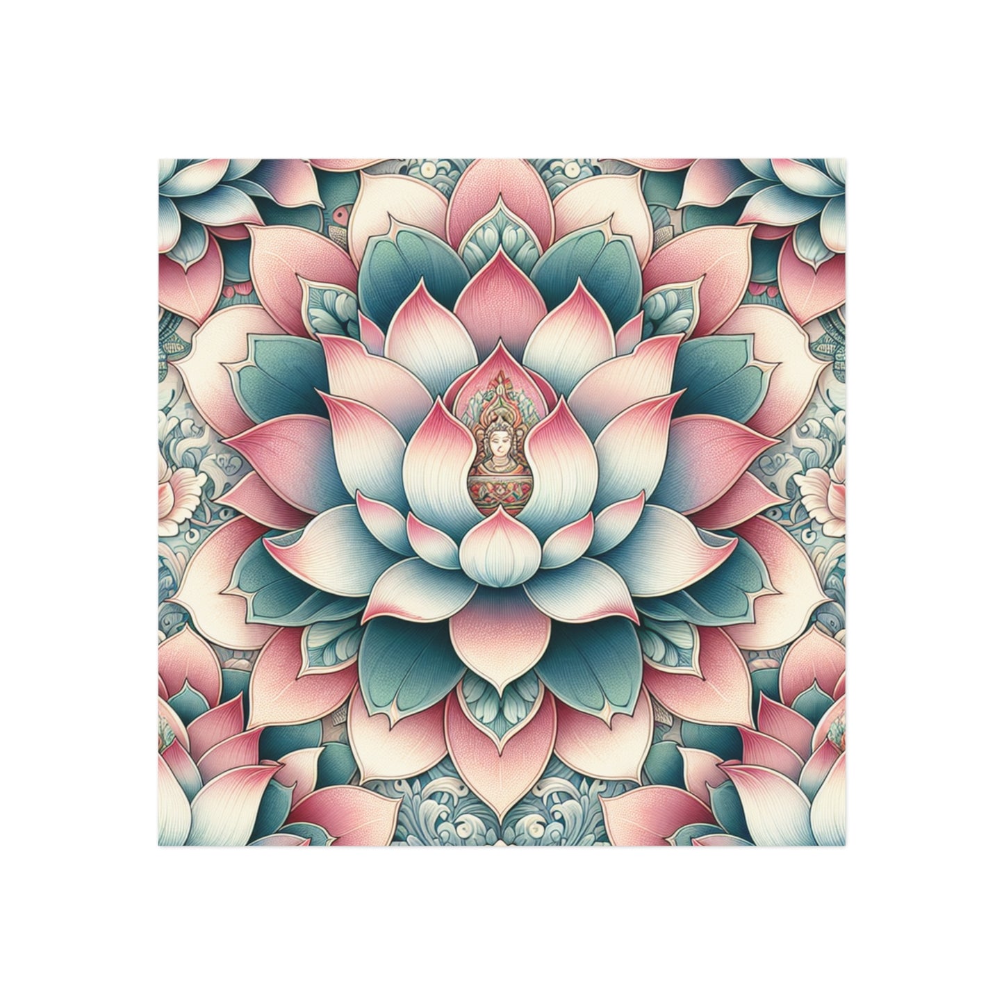 Lotus Flower Magnet, Square Fridge Magnet, Zen Decor, Spiritual Gift, Meditation Accessory, Refrigerator Decoration