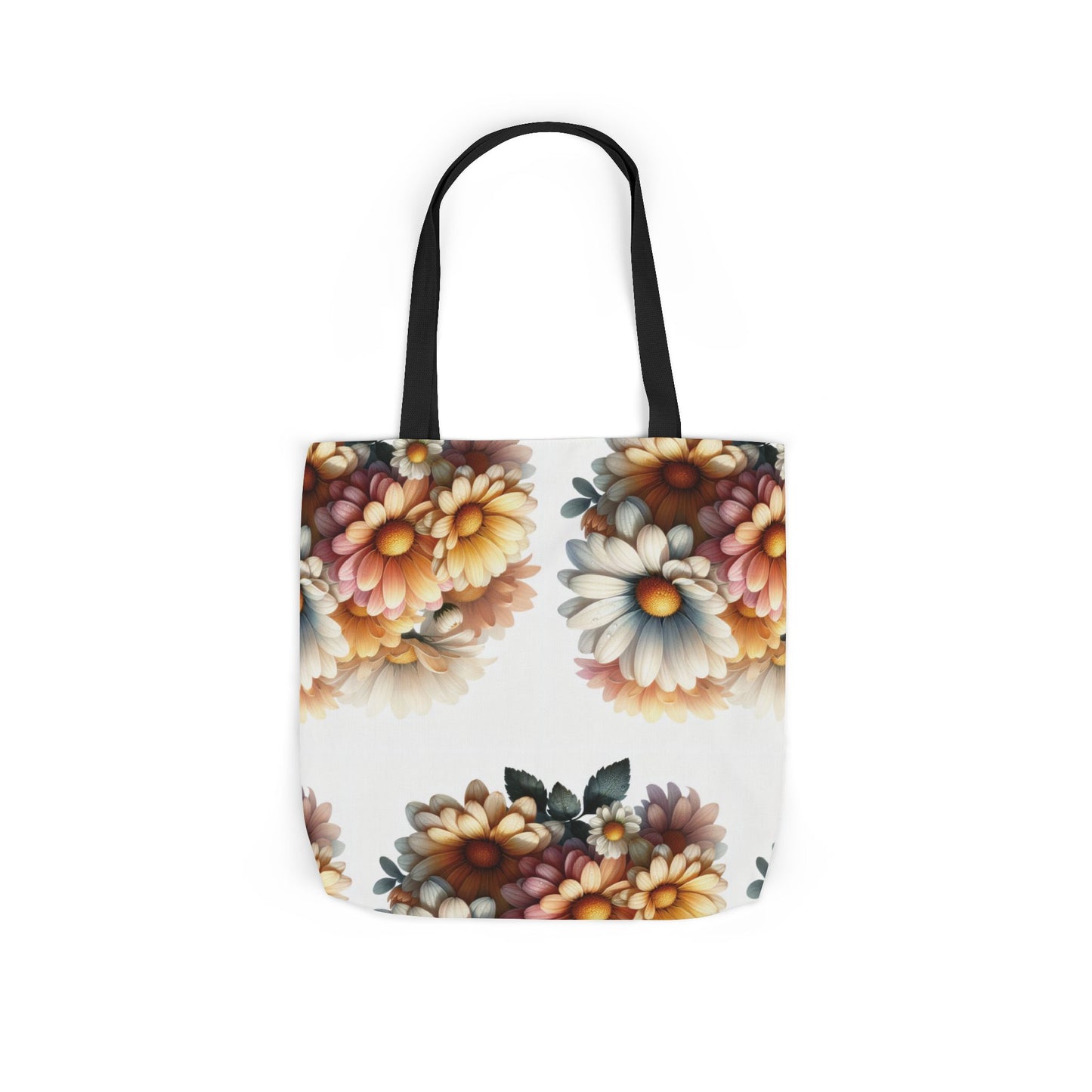 Floral Canvas Tote Bag with 5-Color Straps - Stylish