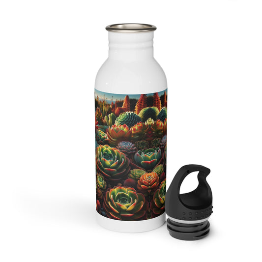 Stainless Steel Water Bottle - Succulent Cluster, Floral Water Bottle, Plant Lover Gift, Nature Inspired