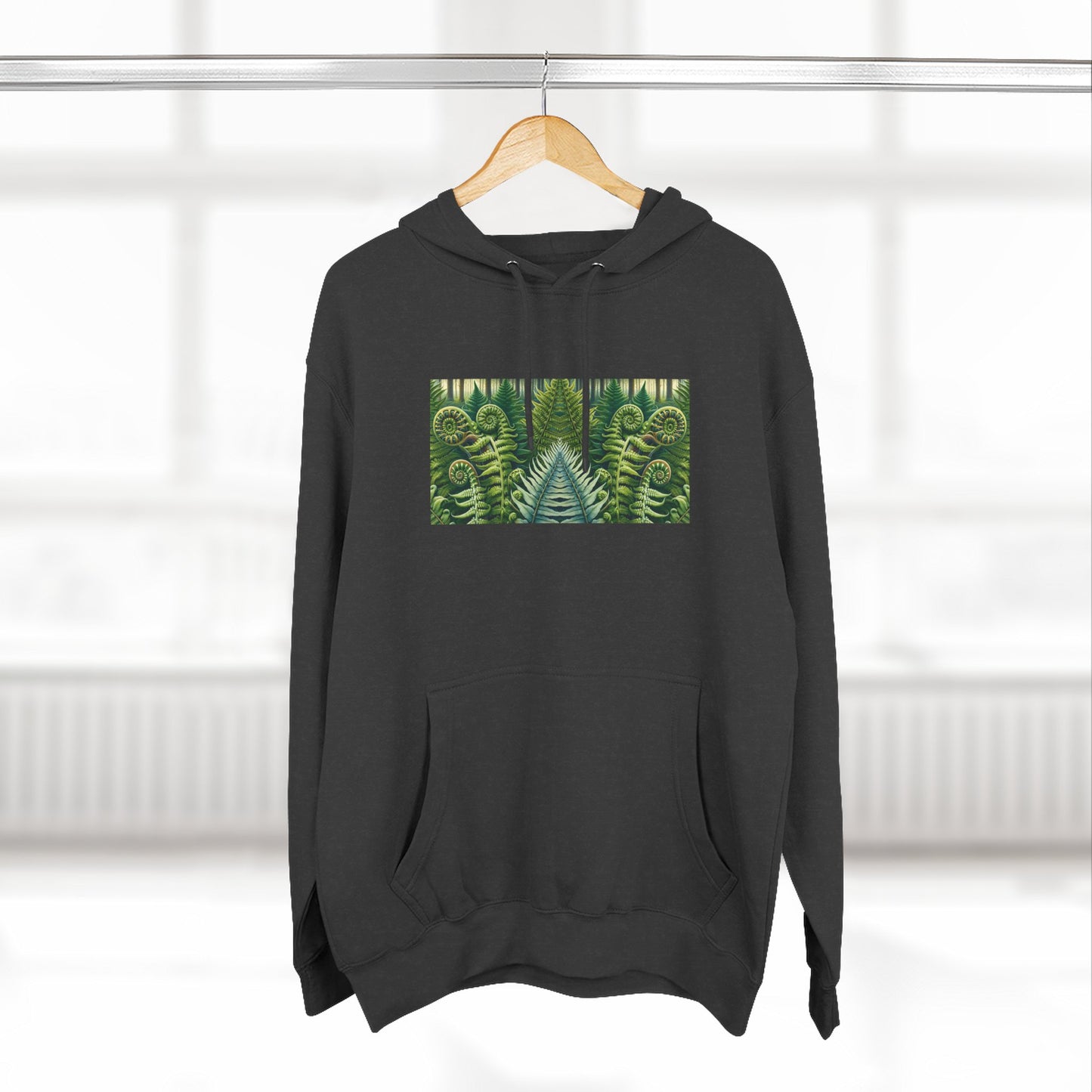 Nature-Inspired Three-Panel Fleece Hoodie for Outdoor Enthusiasts