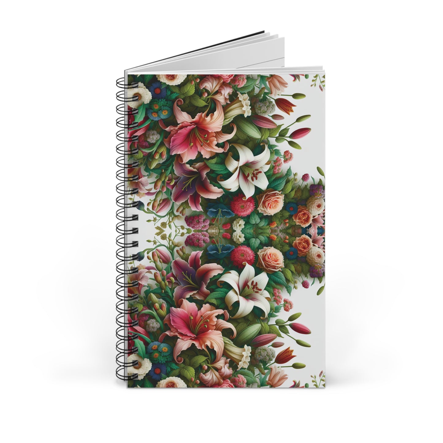 Floral Spiral Journal | Blooming Garden Notebook for Writers, Gift for Students, Nature Lovers Diary, Eco-friendly, Spring Decor