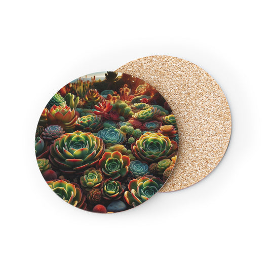 Succulent Coasters, Plant Lover Gift, Botanical Home Decor, Set of 4 Coasters, Garden Theme Drink Coasters, Cactus Coasters