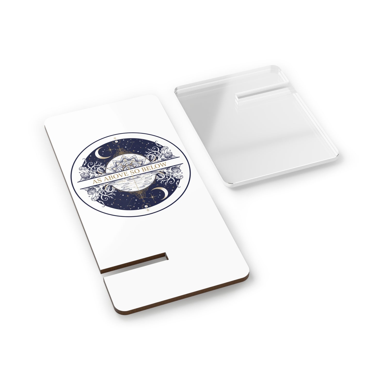Astrology Moon Phone Stand — "As Above So Below" Mobile Display Stand