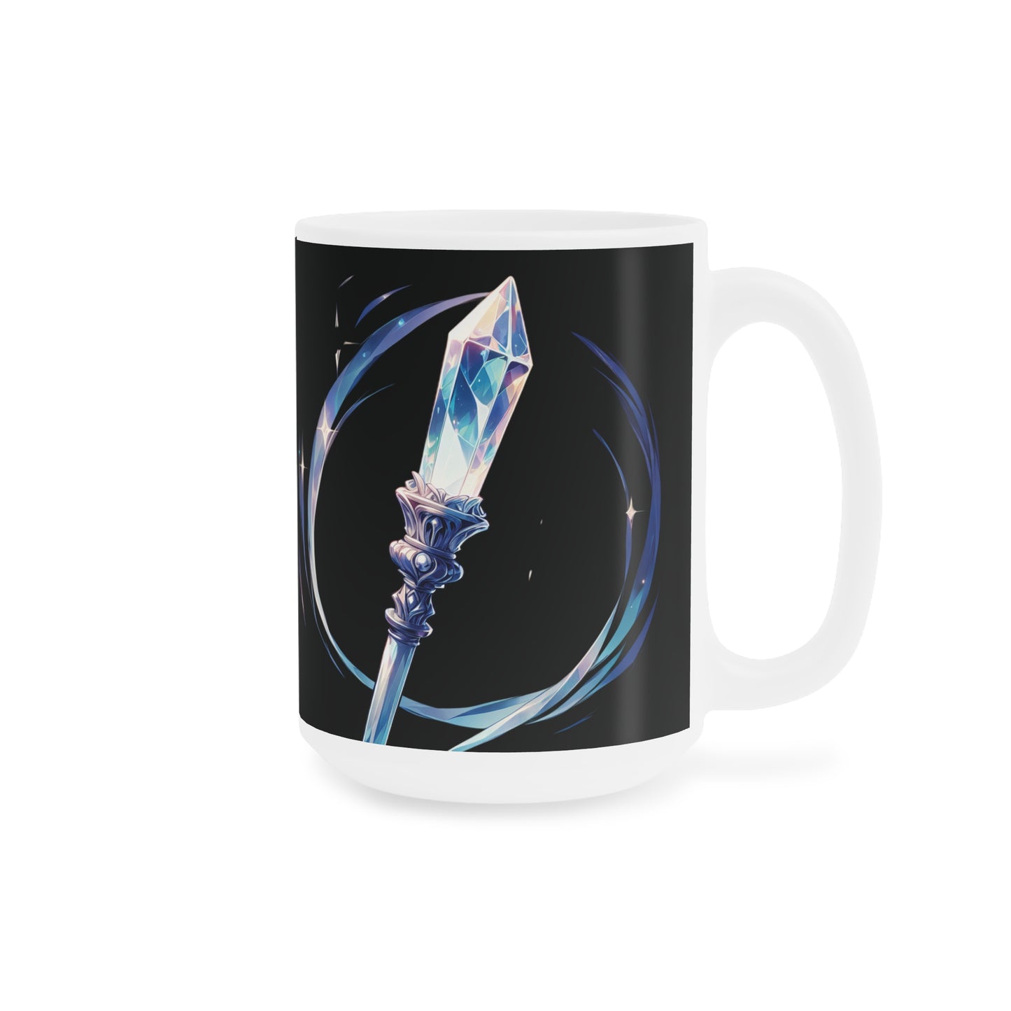 Crystal Wand Ceramic Mug - 11oz, Unique Gift for Spiritualists, Manifestation Enthusiasts, Inspirational Coffee Cup