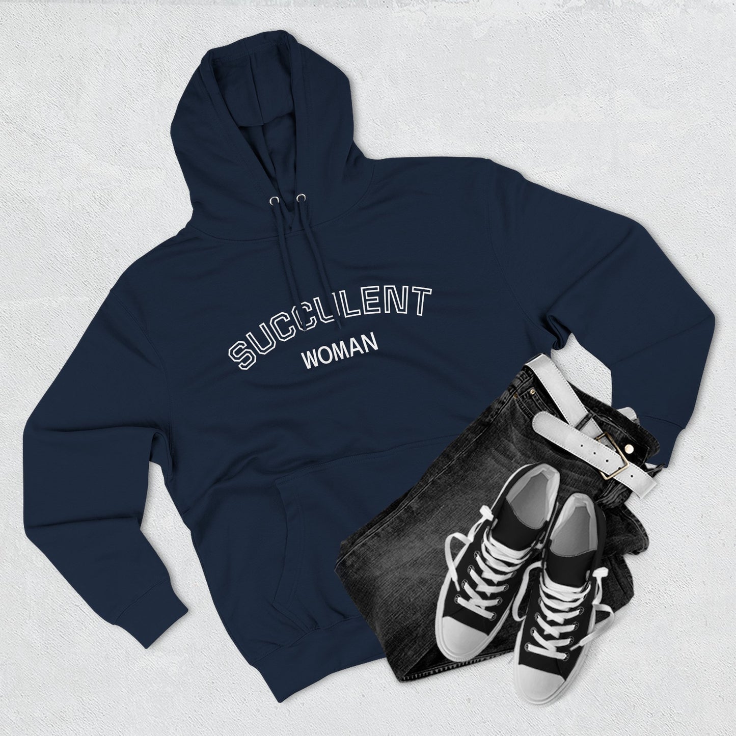 Fleece Hoodie: Succulent University Design, Botanical Plant Lover Gift, Cactus Lover Sweatshirt
