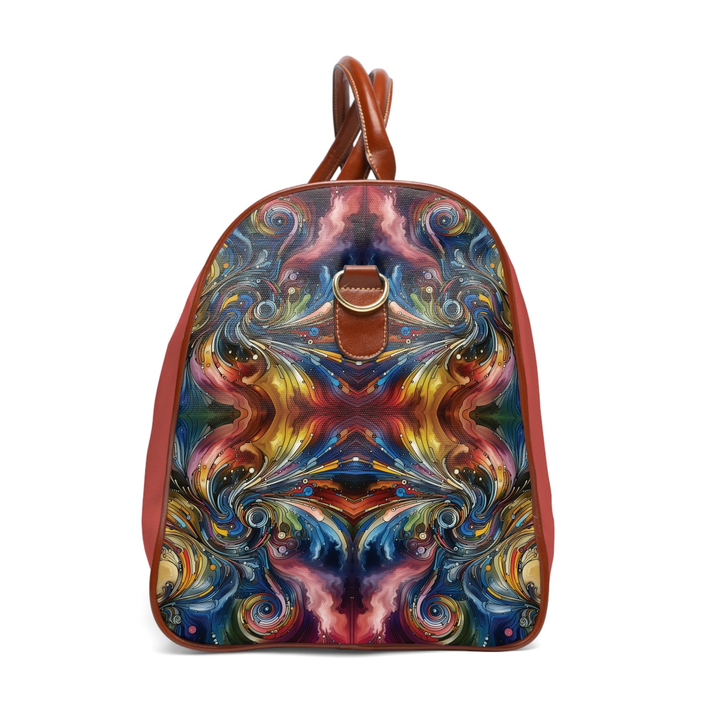 Waterproof Travel Bag - Energy Waves Design, Weekend Getaway Tote, Gym Duffel, Carry-On Luggage, Beach Vacation Bag
