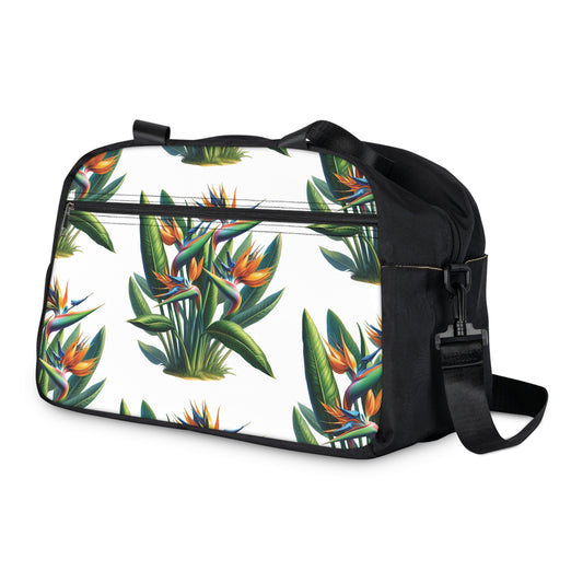 Fitness Handbag - Tropical Bird of Paradise White Design