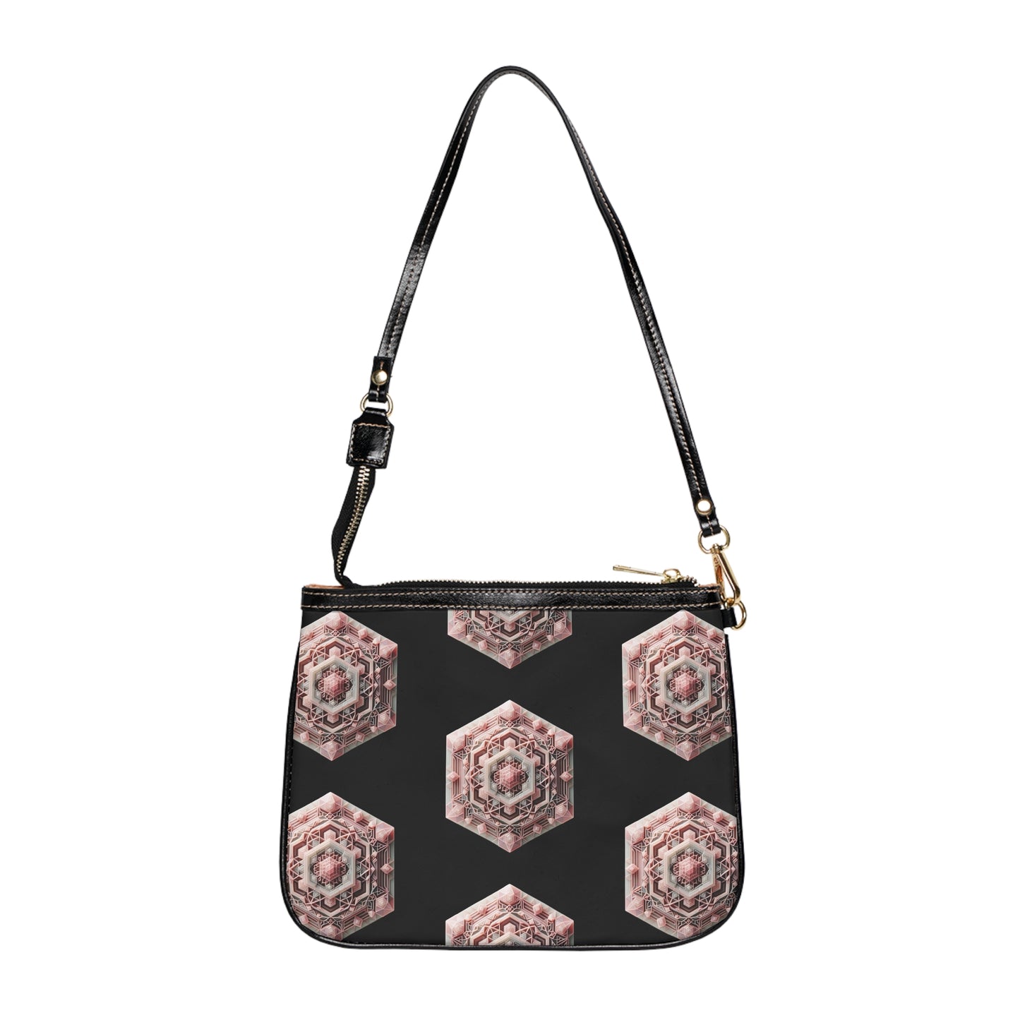 Rose Quartz Geometric Design Small Shoulder Bag