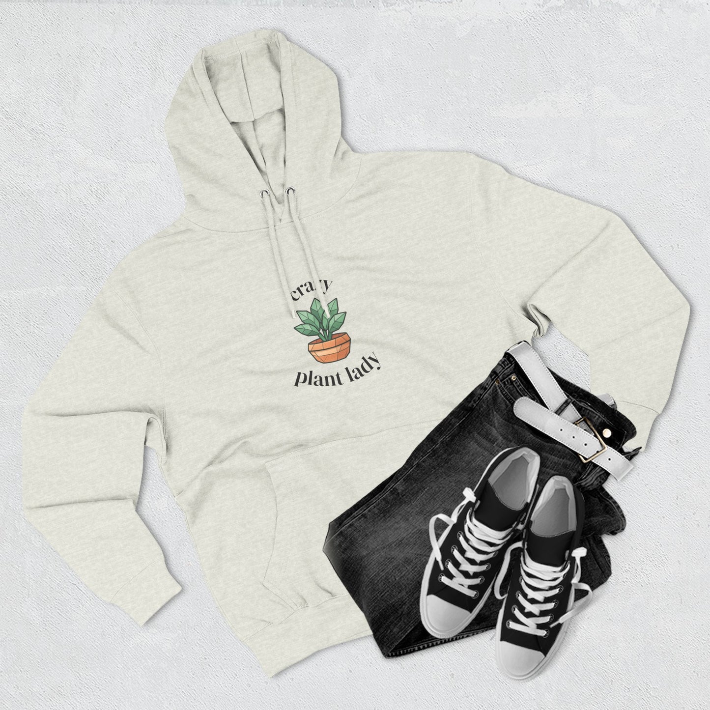 Fleece Hoodie: Plant Lover Gift, Botanical Three-Panel Hoodie, Plant Lady Pullover