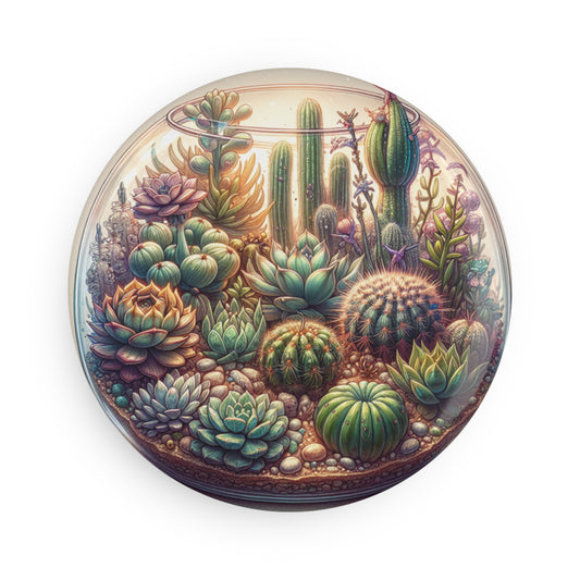 Succulent Terrarium Button Magnet Set - 1 & 10 Pcs - Perfect for Plant Lovers