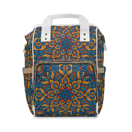 Diaper Backpack, Kaleidoscope Pattern Design, Baby Shower Gift, Travel Bag, Nursery Organizer, Baby Gear, Mom Essential