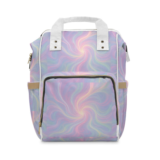 Diaper Backpack, Mystical Energy Waves Design, Diaper Bag, Baby Shower Gift, Travel Organizer, Mom Essential, Backpack with Unique Print