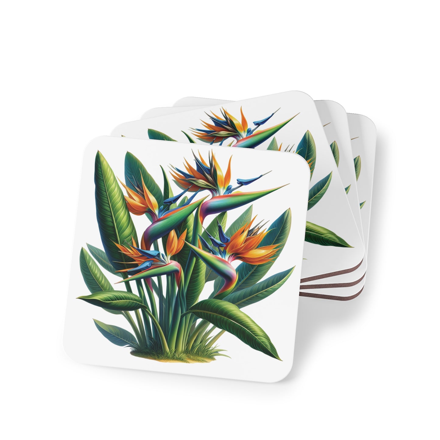 Tropical Bird of Paradise Plant Drink Coasters, Ceramic Coasters, Coasters for Drinks, Home Decor, Kitchen Accessories