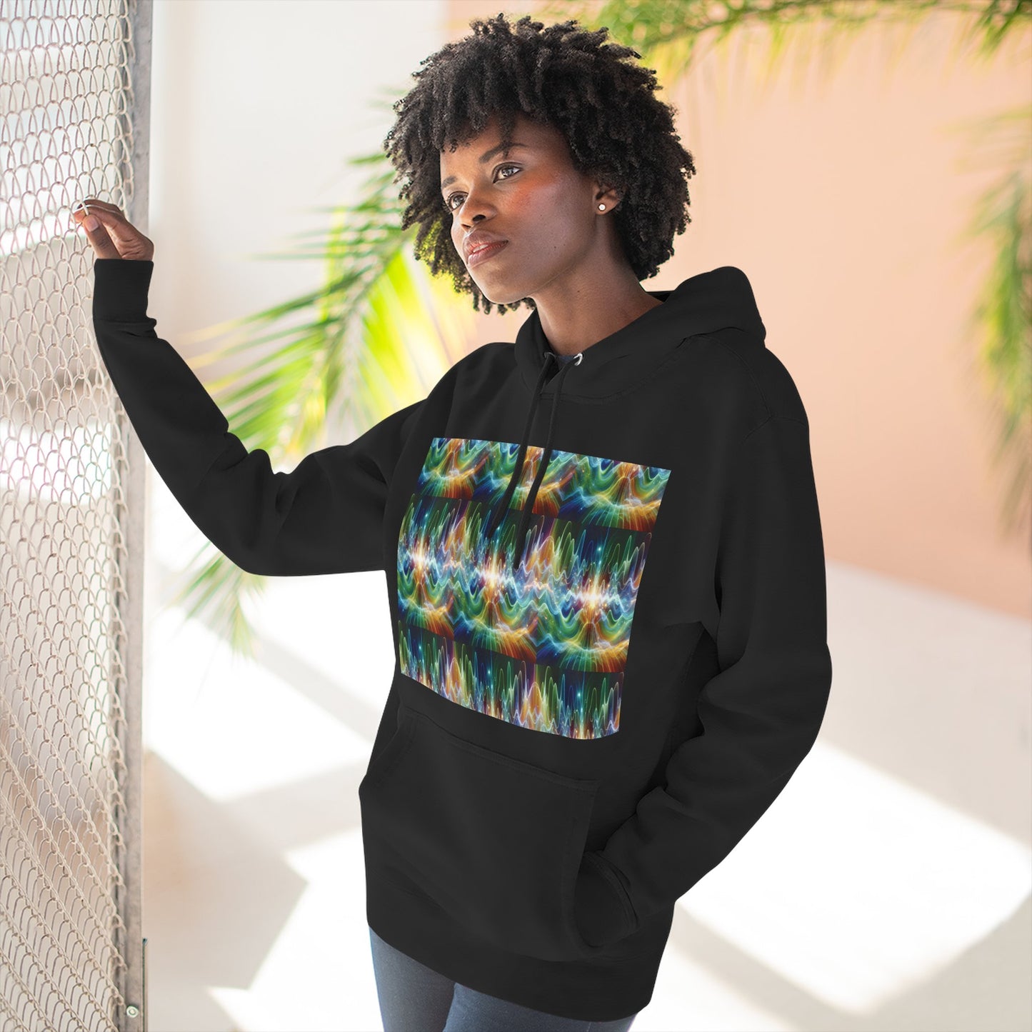 Fleece Hoodie - Frequency Waves Design