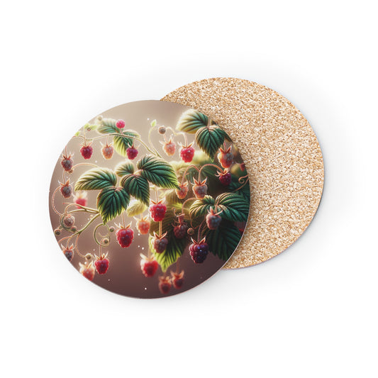Raspberry Coasters, Drink Coasters, Set of Coasters, Home Decor, Kitchen Accessories, Housewarming Gift, Fruit Theme Coasters