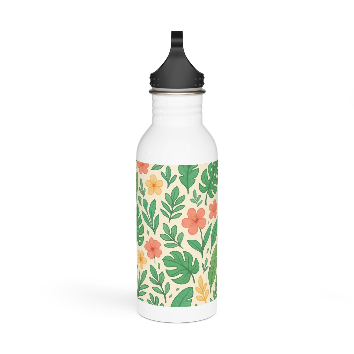 Tropical Floral Stainless Steel Water Bottle, Botanical Drinkware, Nature Lover Gift, Reusable Bottle, Summer Vibes Insulated